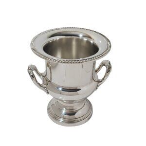 Vintage Leonard Silver Plated Ice Bucket – Gadroon Rim – Made in USA-Boston